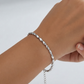Pulsera Cuentas Plateadas