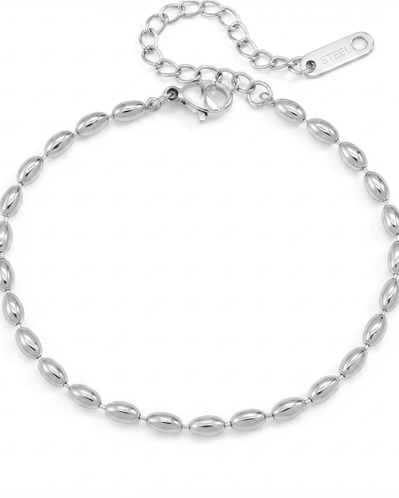 Pulsera Cuentas Plateadas