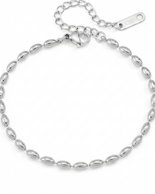 Pulsera Cuentas Plateadas