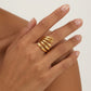 Anillo envolvente multilínea dorado