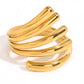 Anillo envolvente multilínea dorado