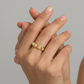 Anillo Ajustable de Eslabones Cuadrados y Perlas