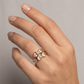 Anillo Abierto Doble de Cristales en Gota