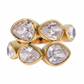 Anillo Abierto Doble de Cristales en Gota