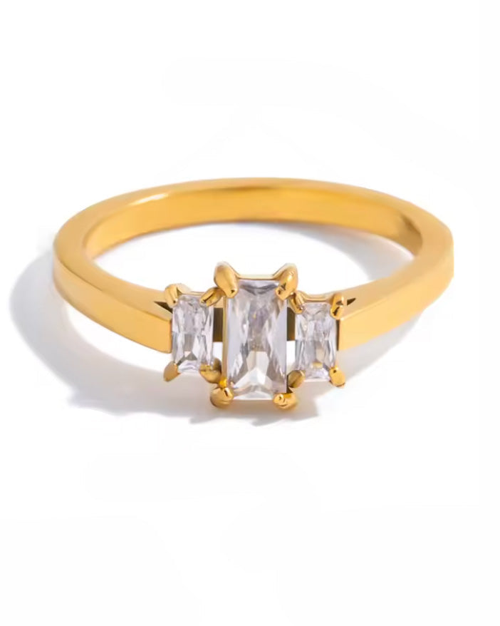 Anillo Trilogía Corte Esmeralda