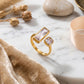 Anillo dual con circonias geométricas
