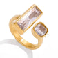 Anillo dual con circonias geométricas
