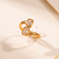 Anillo twist con doble cristal