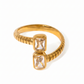 Anillo twist con doble cristal