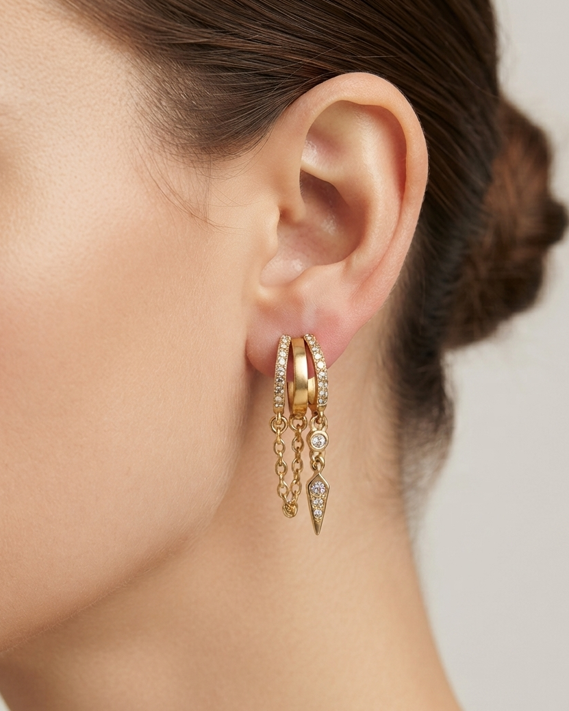 Aretes Tríada Dorada