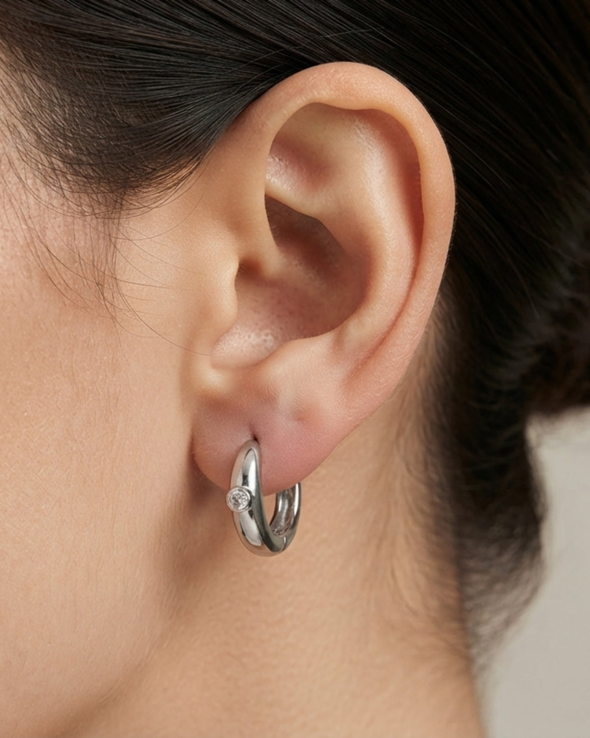 Aretes Aro Solitario