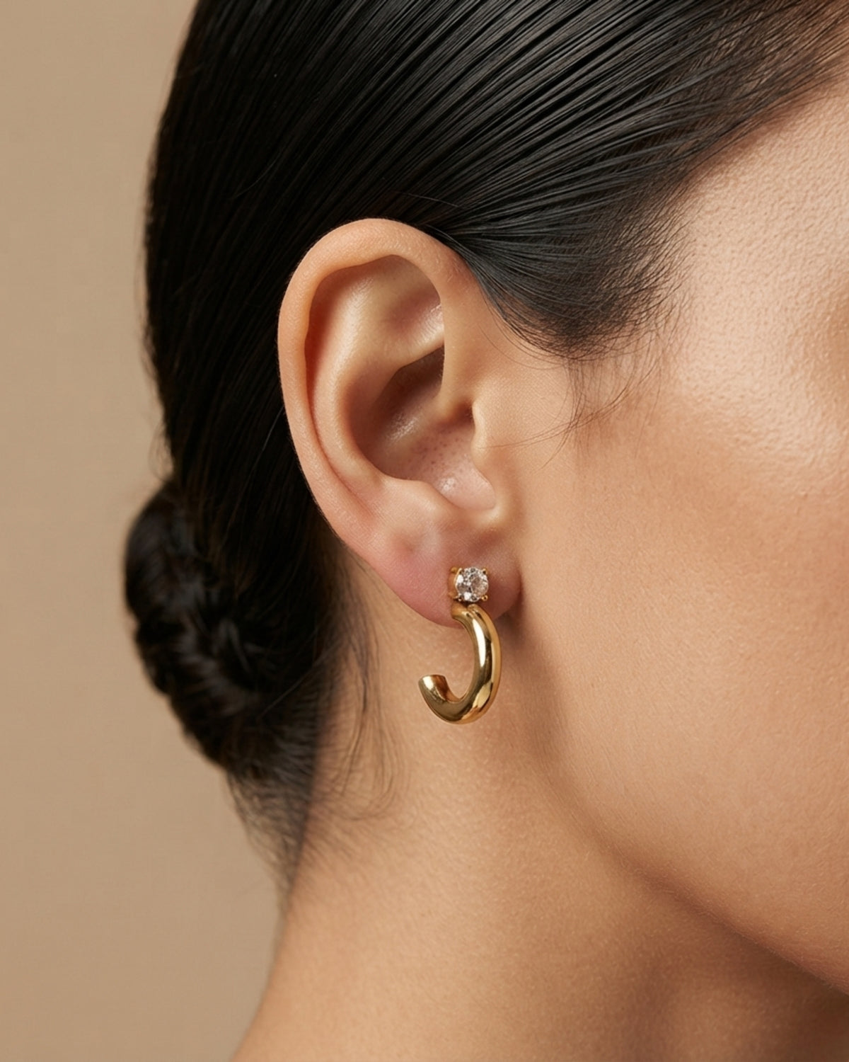 Aretes Aro Solitario Lumière