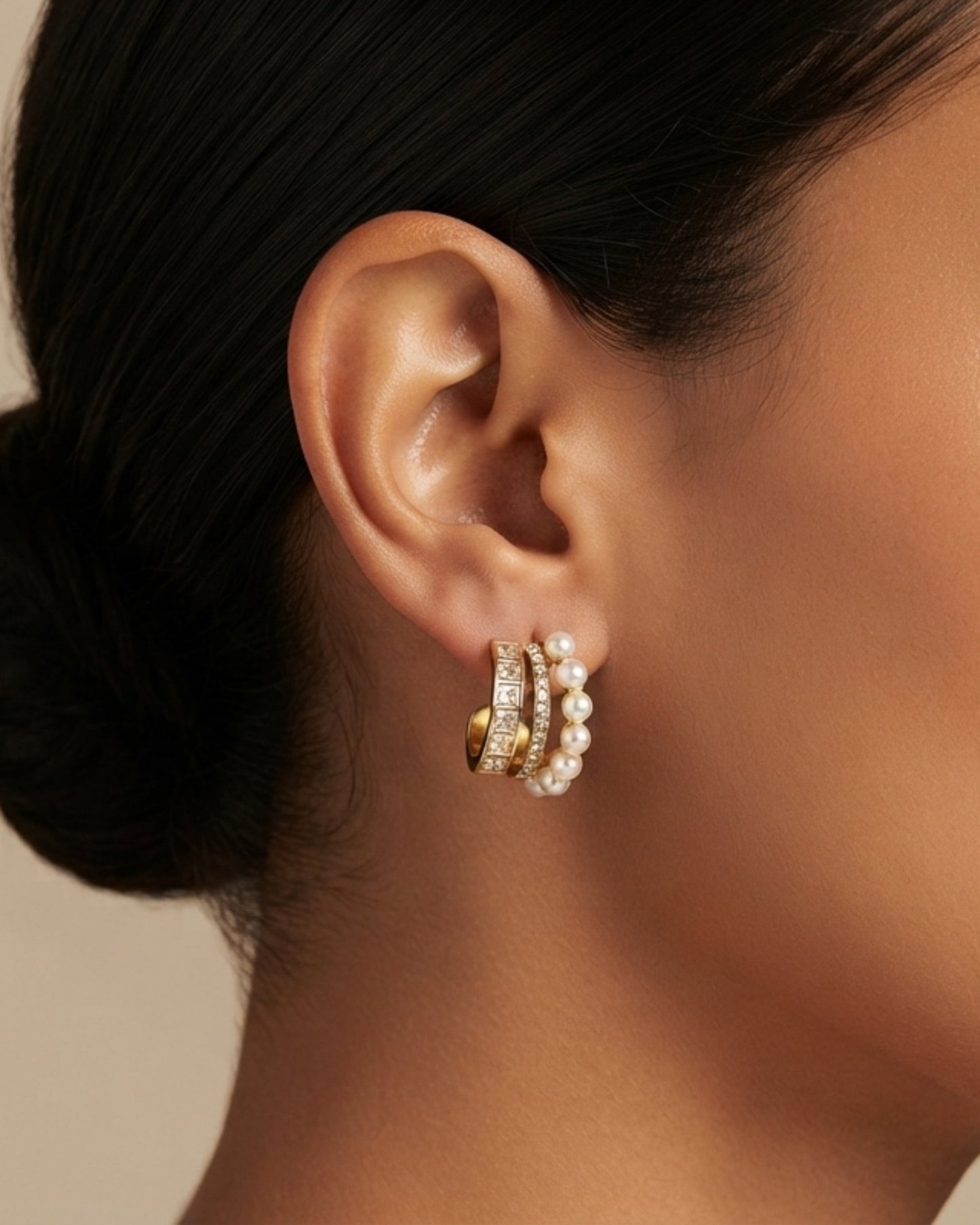 Aretes Multi-Línea Perlas