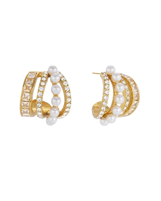 Aretes Multi-Línea Perlas