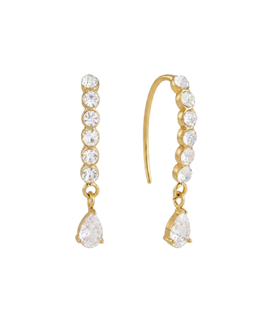 Aretes Línea de Cristal y Gota