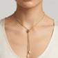 Collar Lariat Escultura Metálica