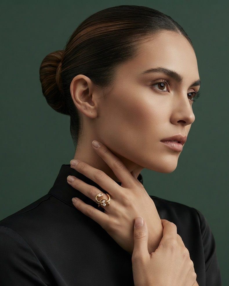 Anillo Lazo Orgánico y Cristal