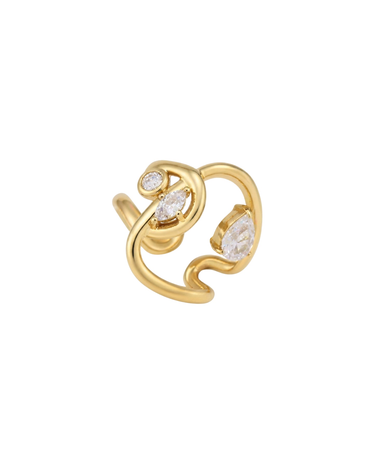 Anillo Lazo Orgánico y Cristal