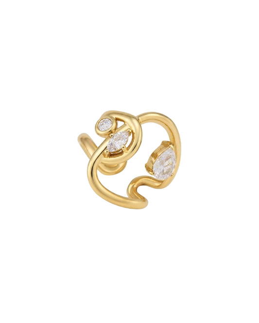Anillo Lazo Orgánico y Cristal