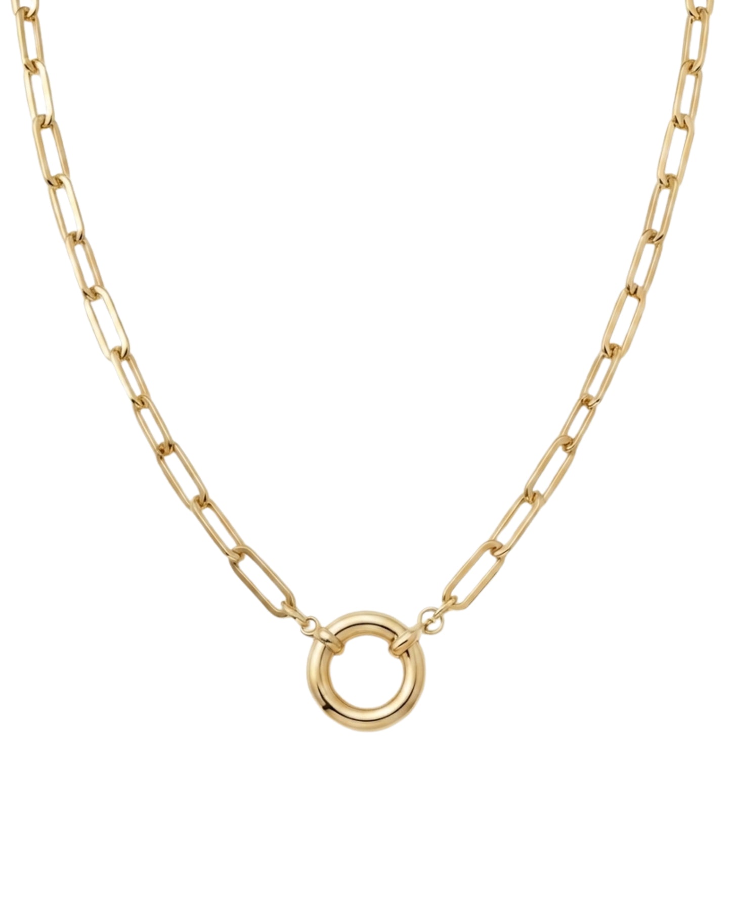 Collar Eslabones y Cierre Frontal Dorado