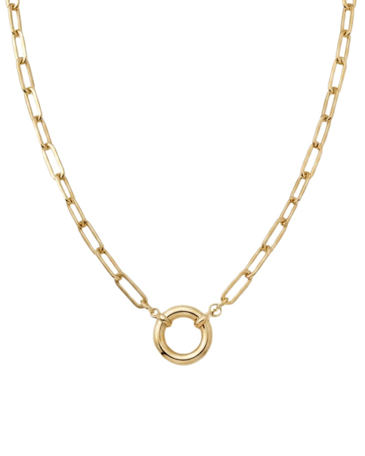 Collar Eslabones y Cierre Frontal Dorado
