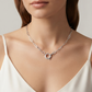 Collar Eslabones y Cierre Frontal Plateado