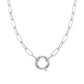 Collar Eslabones y Cierre Frontal Plateado