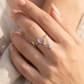 Anillo de Luna y Estrellas Colgantes con Circonias Celestes