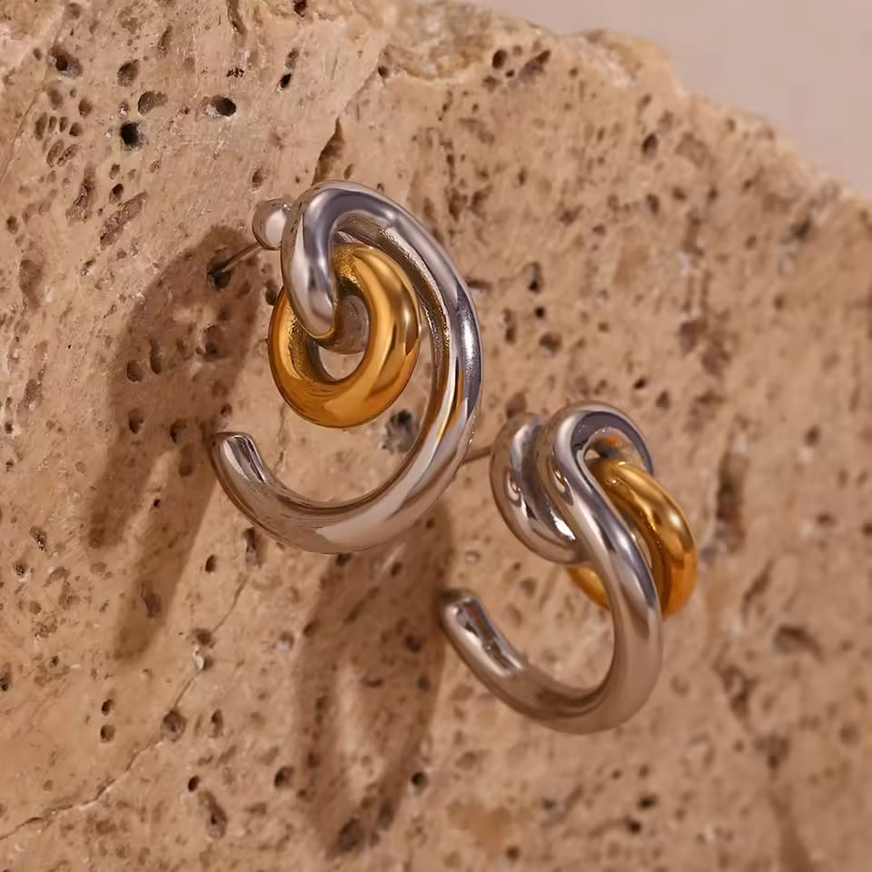 Amber Golden Earrings