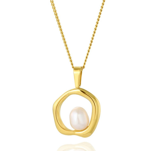 Collar de perla minimalista.