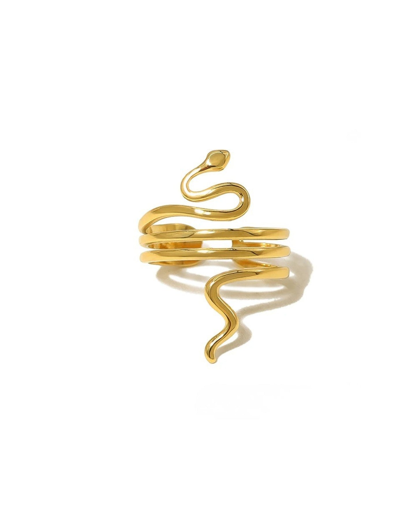 Anillo de serpiente envolvente con silueta fluida