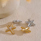 Aretes Plateados de Estrella de Mar con Perlas