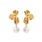 Aretes de Pétalos con Perla