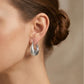 Aretes Plateados Chunky con Textura