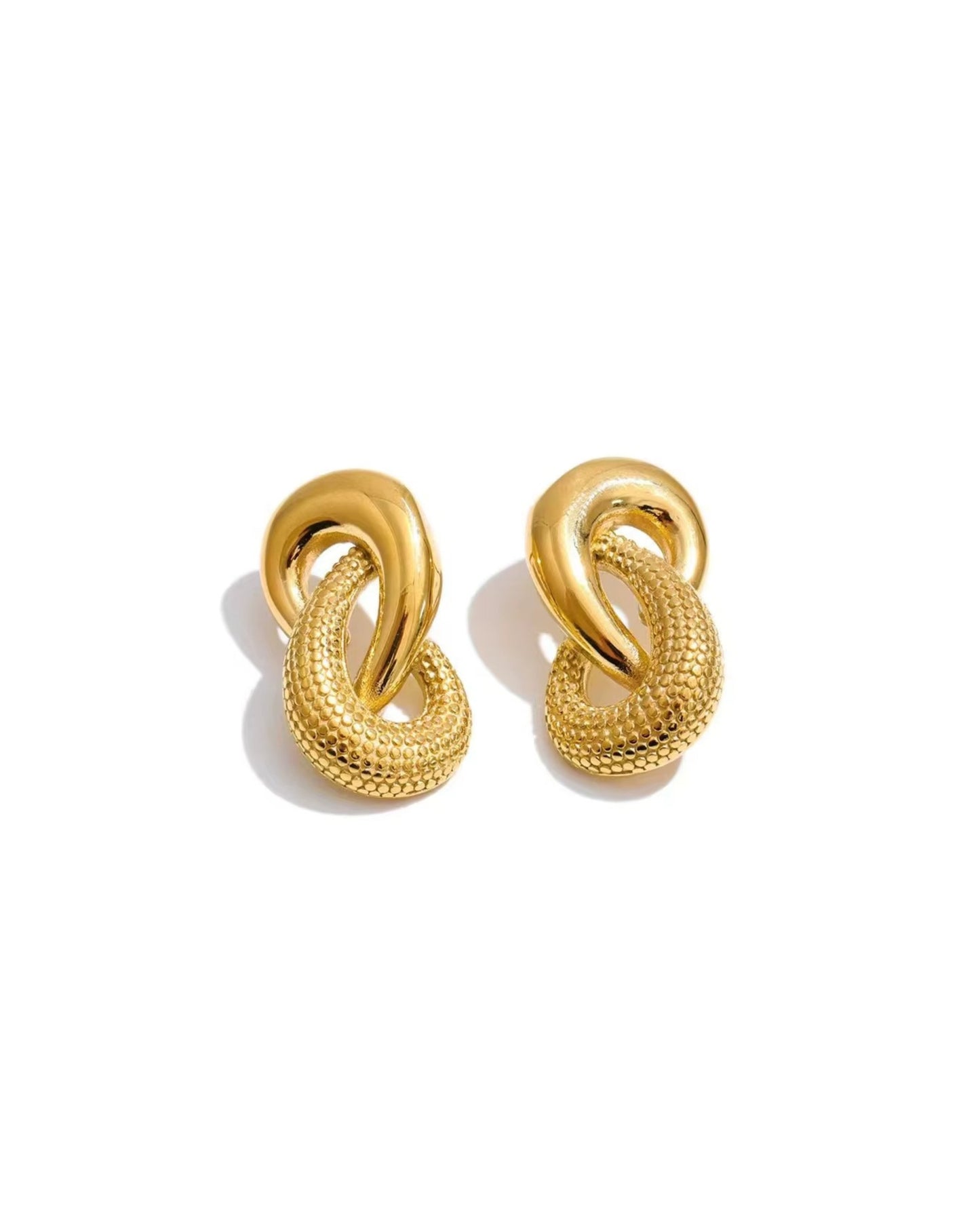 Aretes de Eslabones con textura