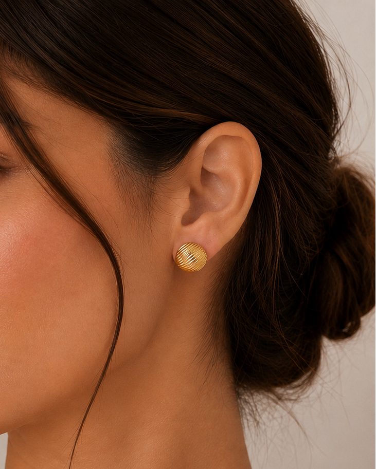 Aretes Esferas Rayadas