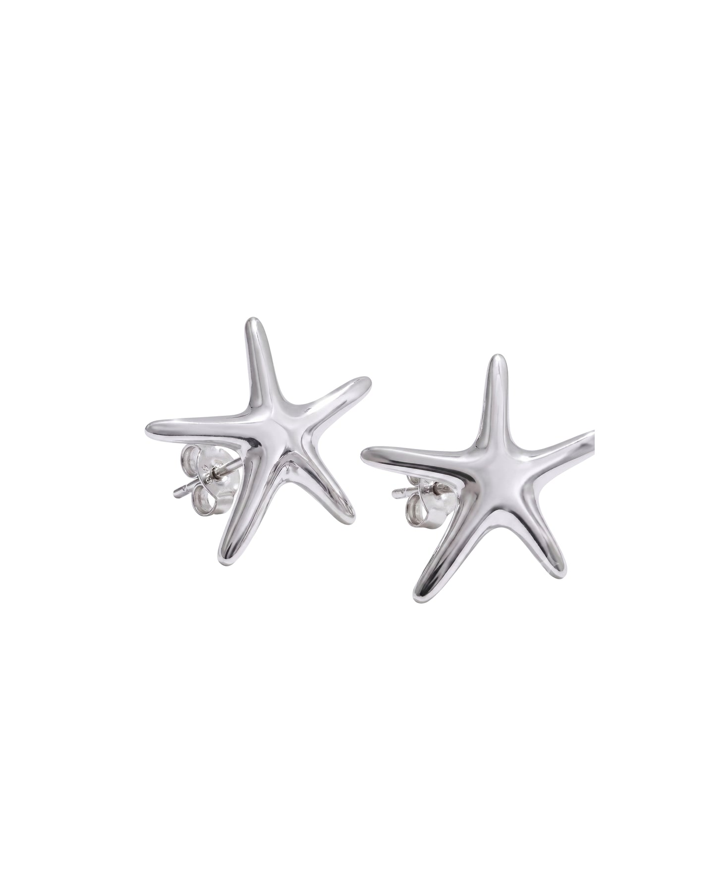 Aretes Estrella de Mar Plateados