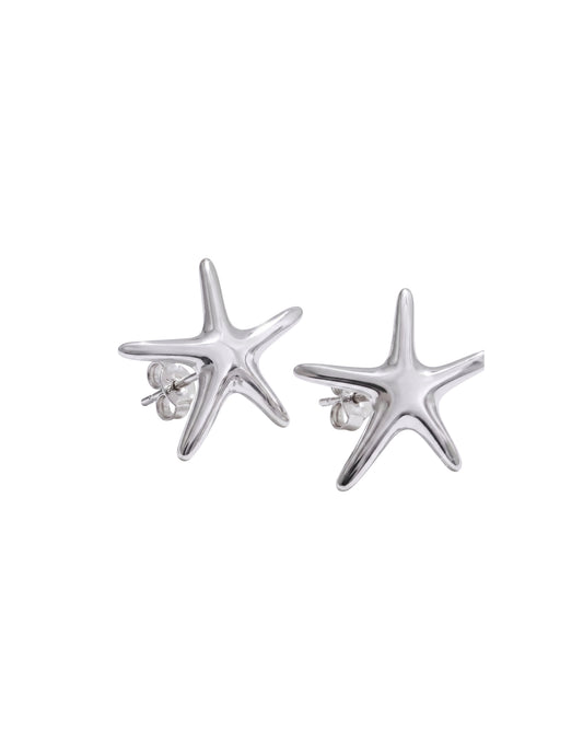 Aretes Estrella de Mar Plateados
