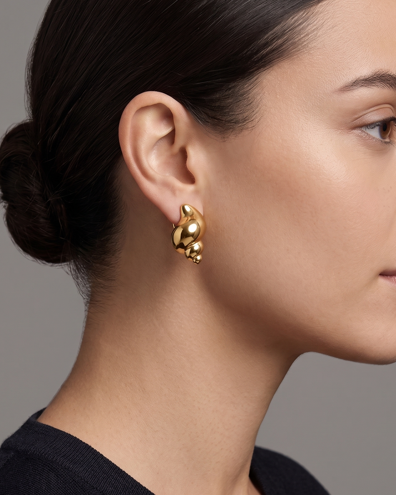 Aretes Caracola Dorada