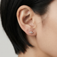 Aretes Studs Corona de Circonias Dorada