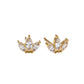 Aretes Studs Corona de Circonias Dorada