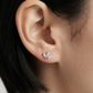 Aretes Studs Corona de Circonias Plateada
