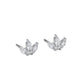 Aretes Studs Corona de Circonias Plateada