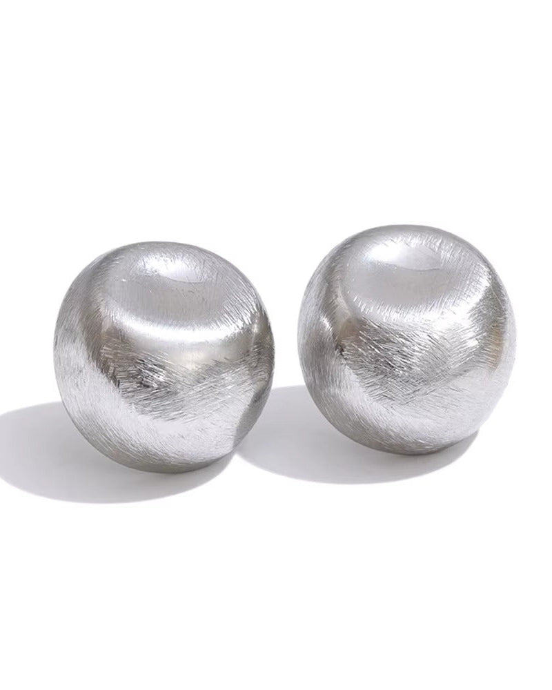 Aretes Esferas Plateadas