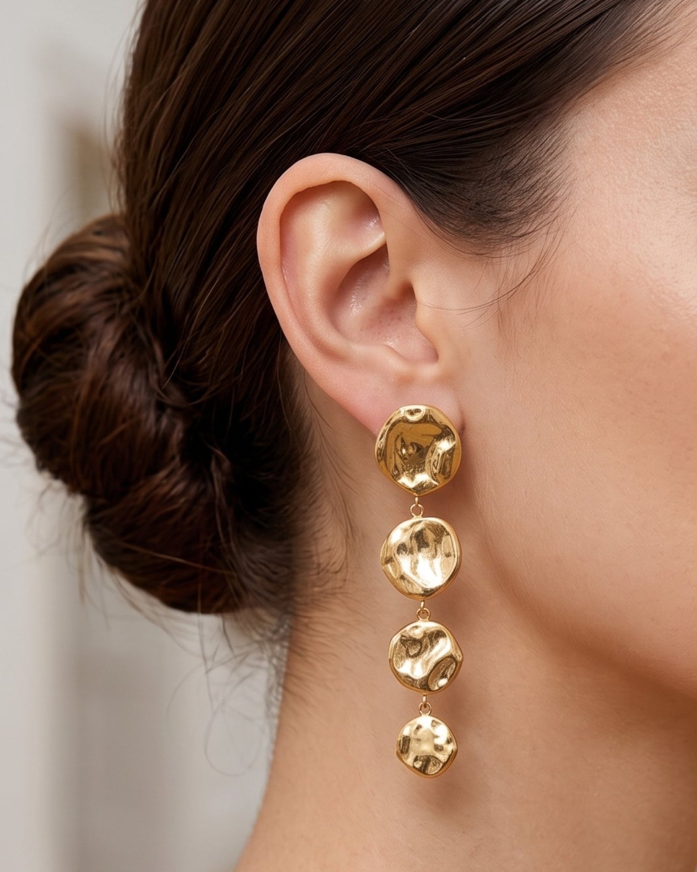 Aretes Discos Orgánicos Dorados