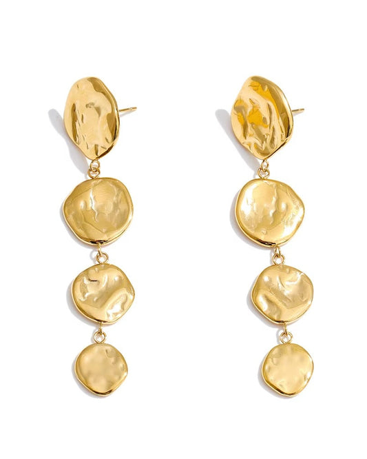 Aretes Discos Orgánicos Dorados