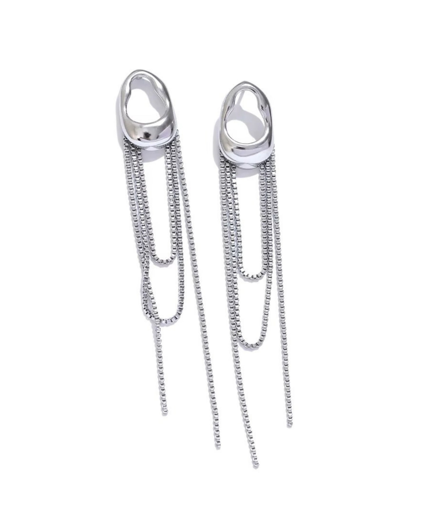Aretes Colgantes de Eslabones en Capas