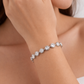 Pulsera con zirconias, color plateado