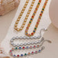 Pulsera con zirconias blancas, color dorado