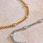 Collar con zirconias, eslabones, color dorado